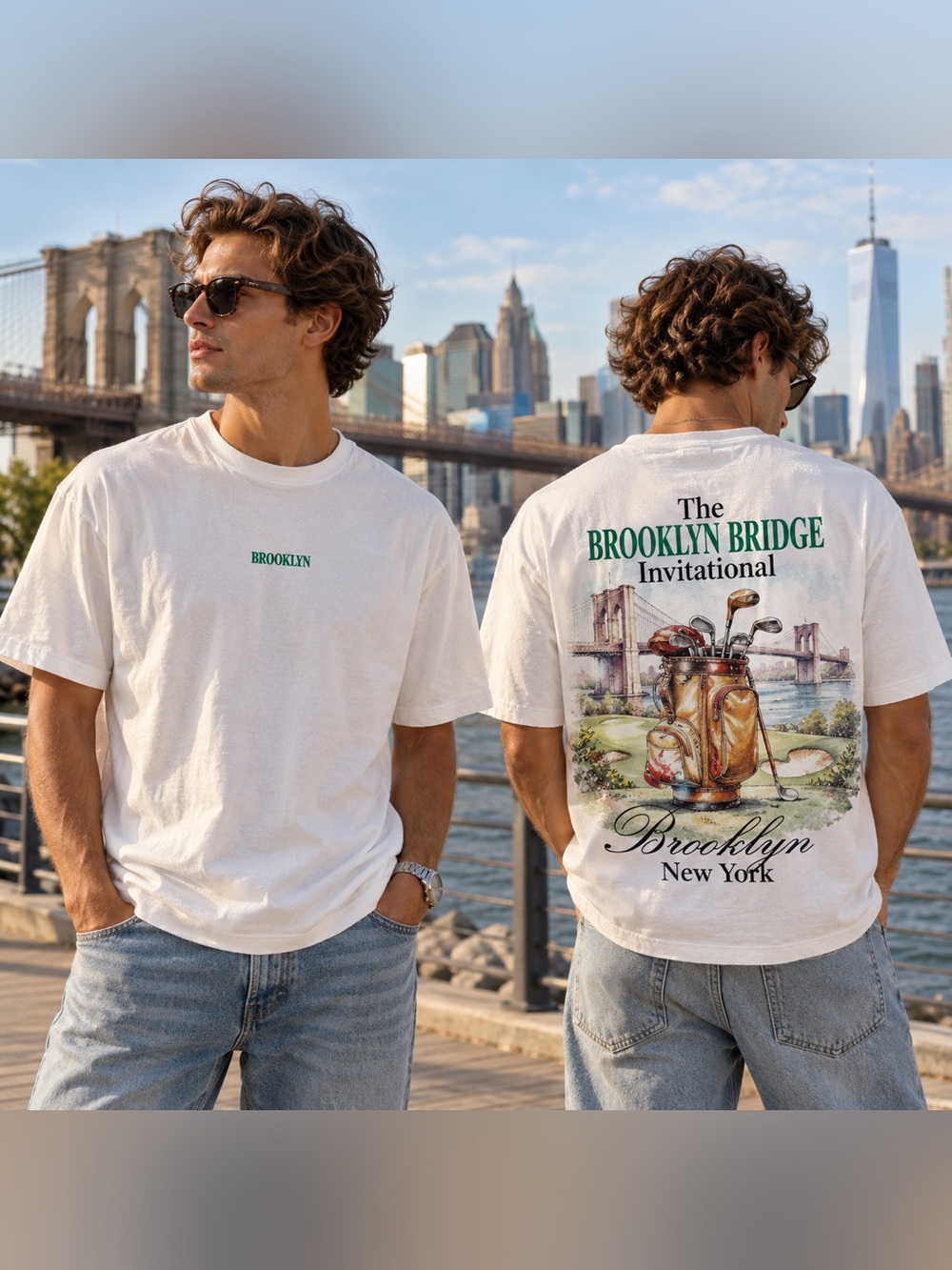 🏌️ American Garage Brooklyn Bridge Invitational Golf Graphic Tee